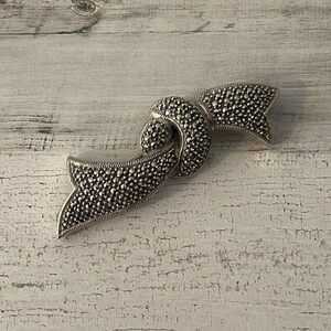 Beautiful Judith Jack Silver and Marcasite Brooch.